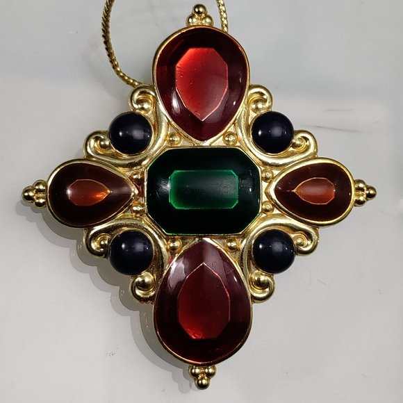 Reserved - Jay Strongwater 2" Enamel Christmas Ornament Functional Scarf Slide - Picture 2 of 6